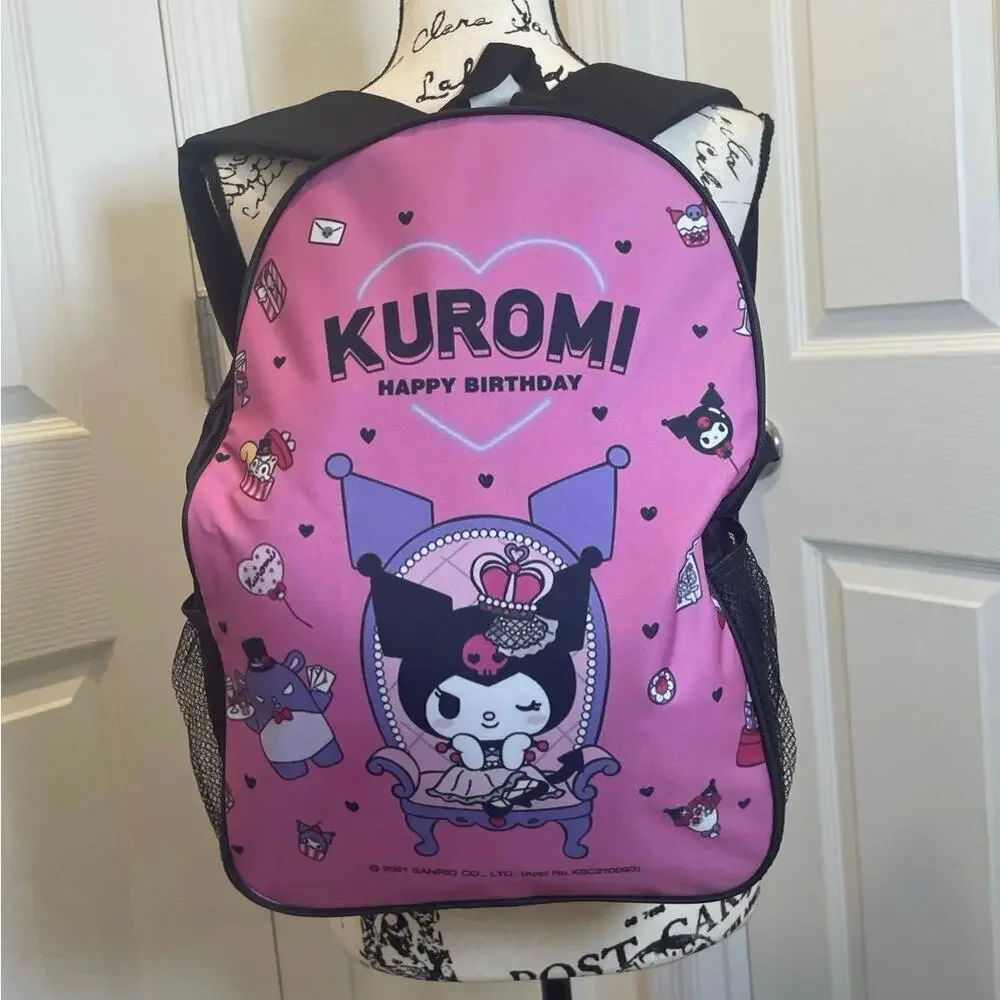 Sanrio Kuromi 3 Pieces  laptop backpack set crossbody bag/pencil bag kawaii Core